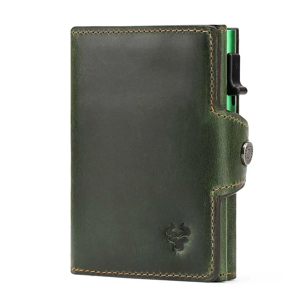 Mon Sacoche Porte Carte RFID porte-cartes cuir Café