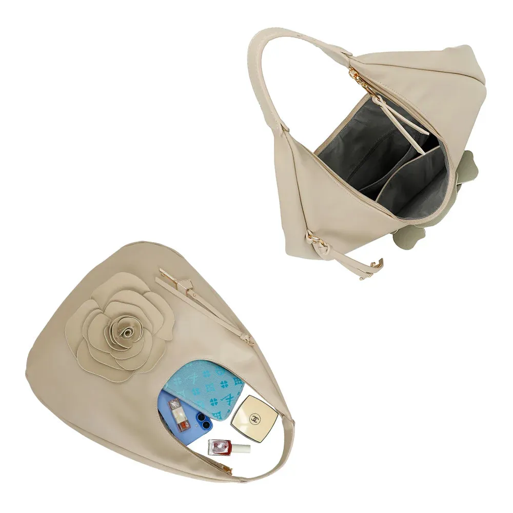 Gallantry Paris Fleur de Lune sac hobo épaule noir