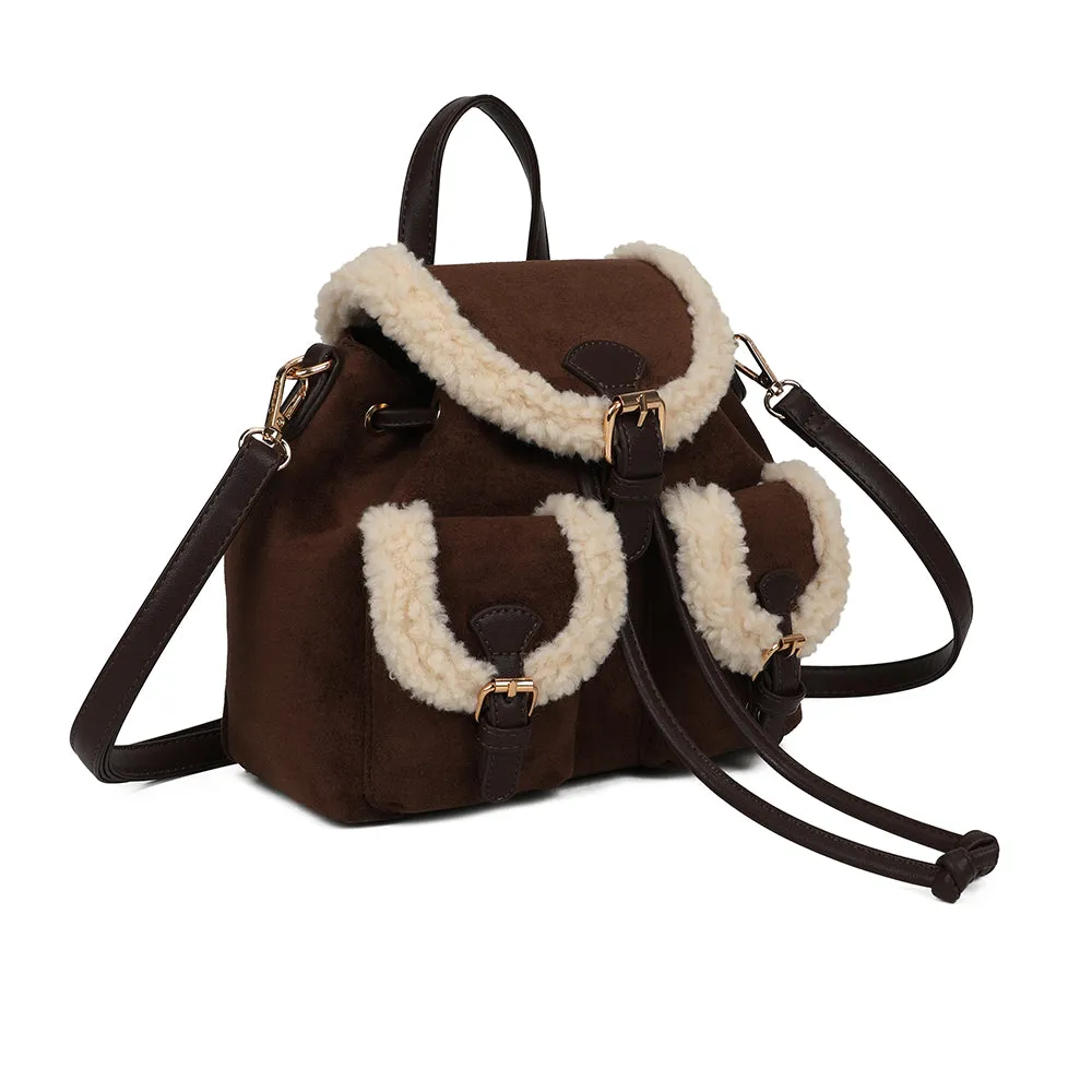 Gallantry Paris Le Sherpa sac à main coffee effet mouton