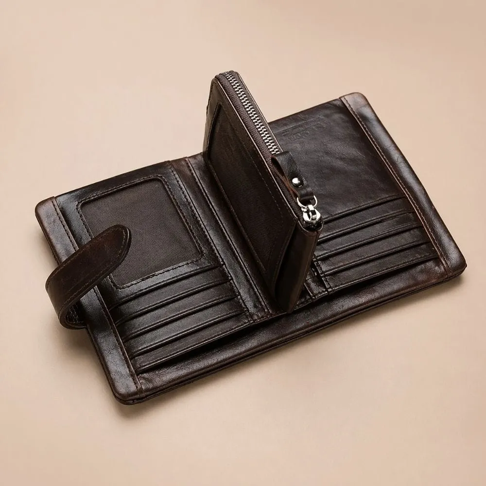 Maison Sacoches Koral Porte-Monnaie Marron cuir véritable
