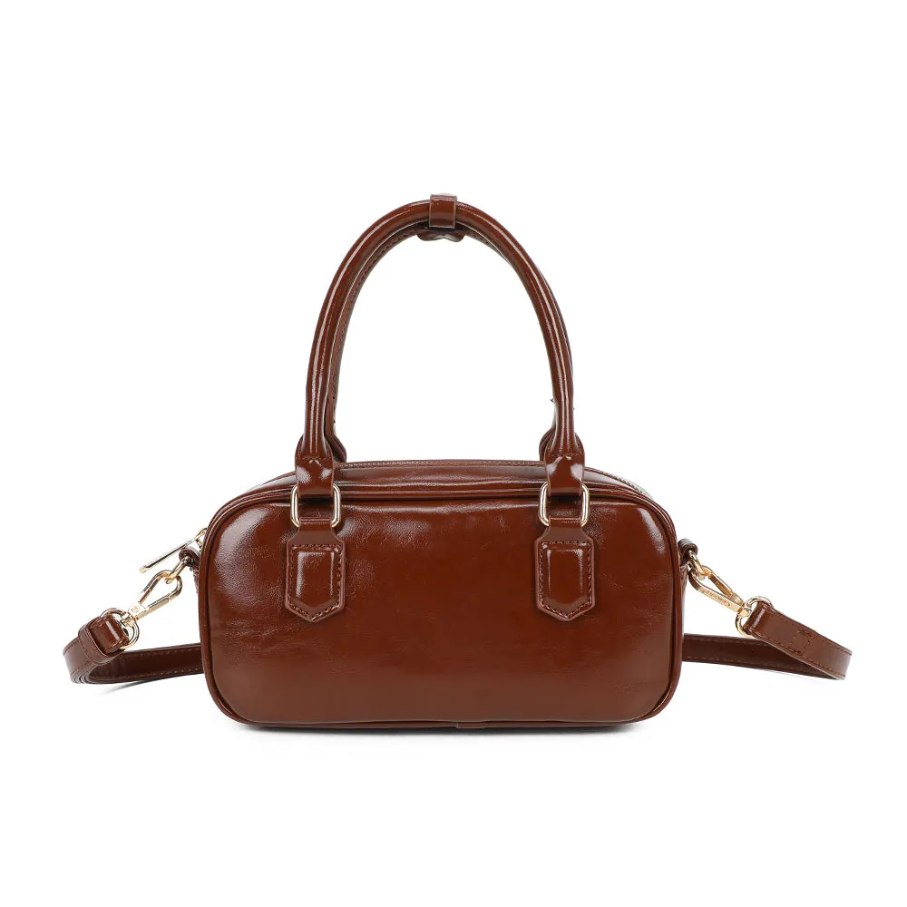 Gallantry Mini Glossy petit sac verni Taupe