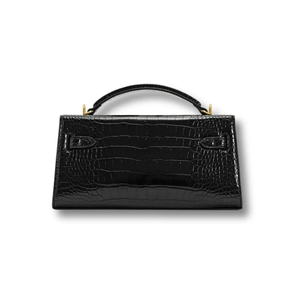 Maison Sacoches Margot petit sac main croco doré