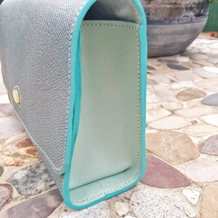Atelier Anne R Cartouchière sac cuir bleu jean pailleté