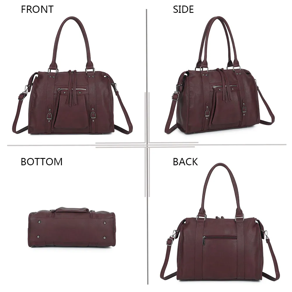 Gallantry Paris Skyla Grand Mat cabas bordeaux zippé