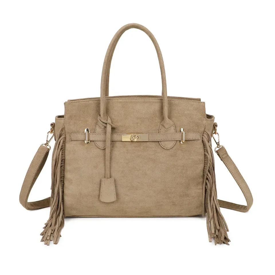 Gallantry Paris Nacara sac à main franges taupe foncé