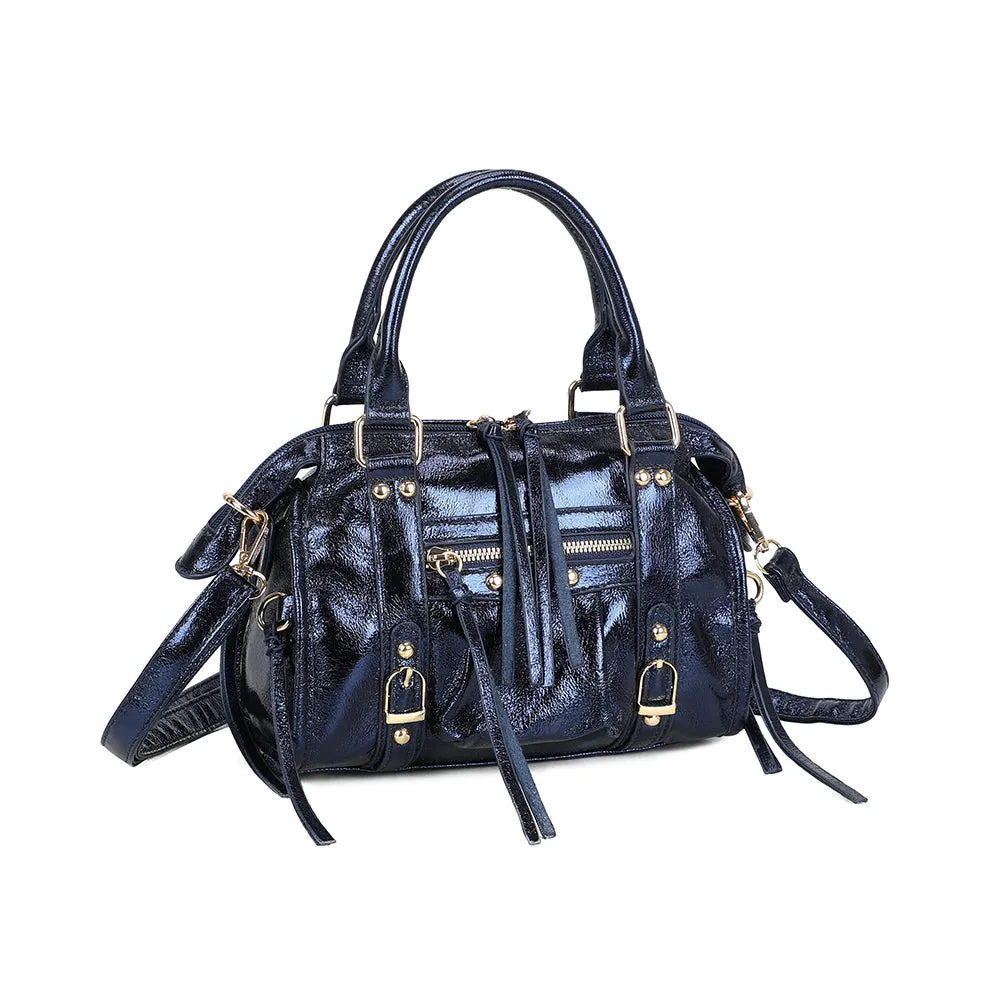 Gallantry Skyla Brillant sac à main bleu foncé métallisé