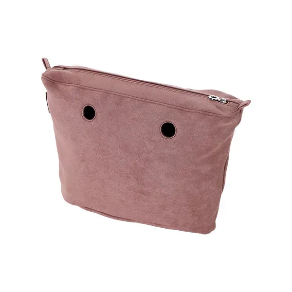 O bag Mini sac intérieur zippé suédé rose