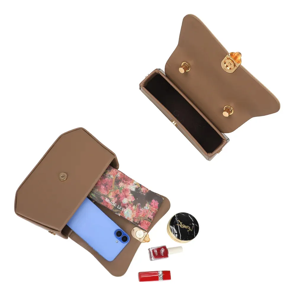Gallantry Paris Tervane petit sac rabat taupe foncé suédé
