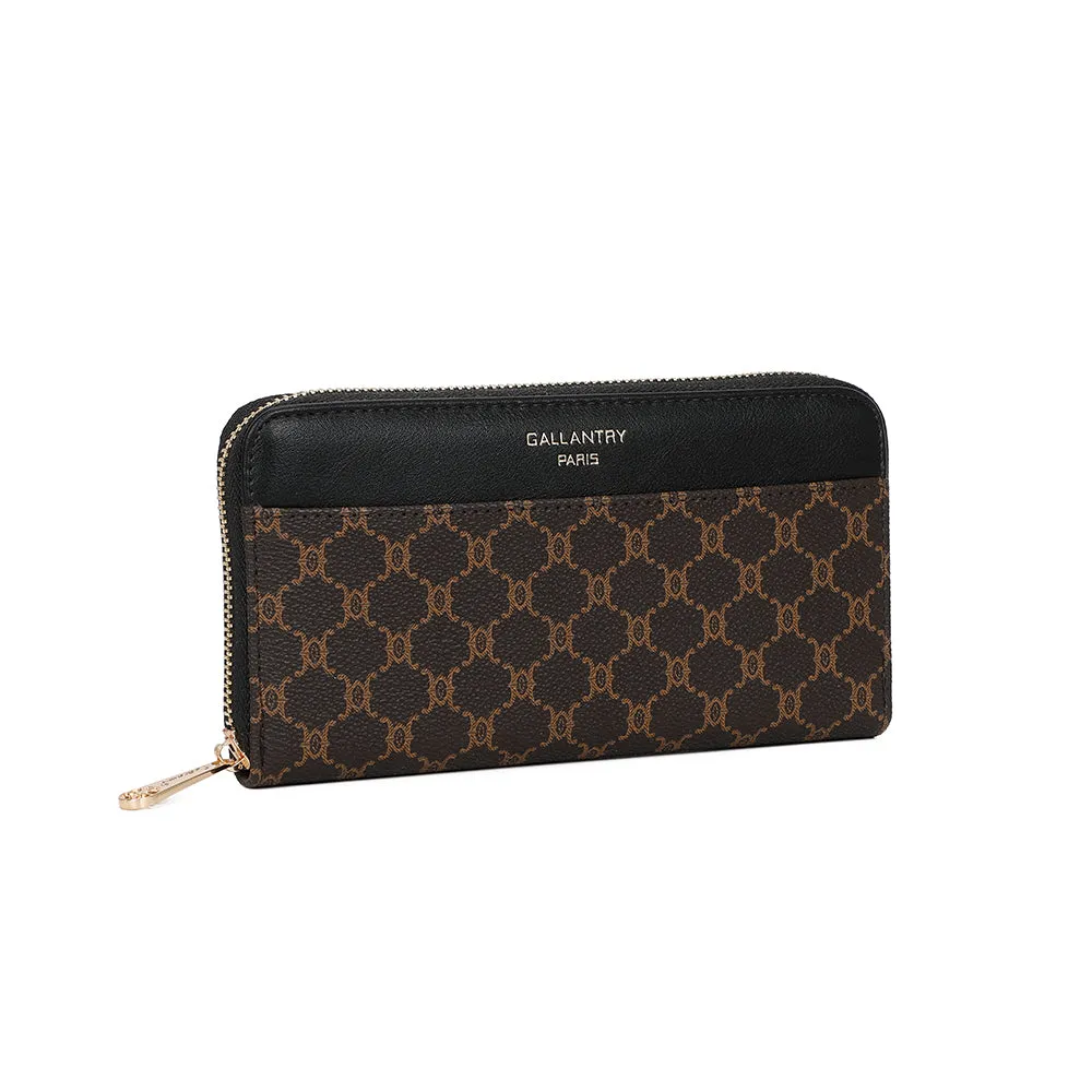 Gallantry Paris Élysée Zip portefeuille monogramme noir