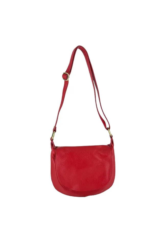 Hexagone Cuir Besace Grainée sac bandoulière marine