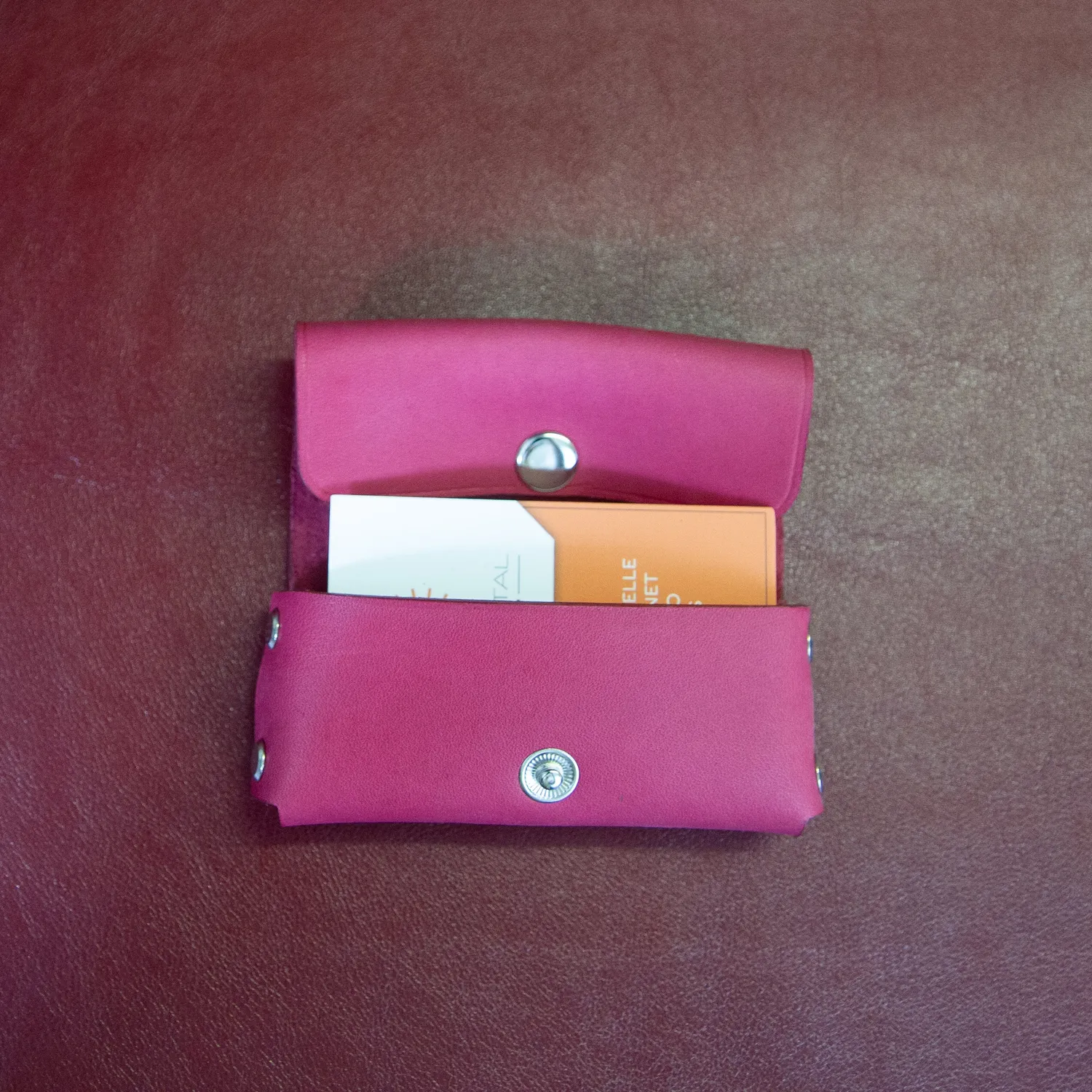 CagnaCuir Atelier Le Technique porte-cartes cuir fuschia