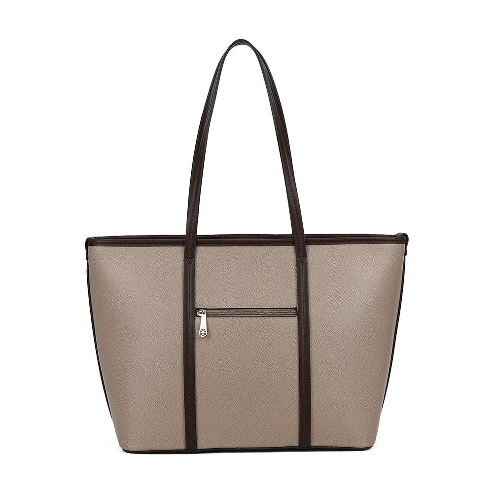 Gallantry Paris Aveline sac cabas zippé Taupe Coffee pochette