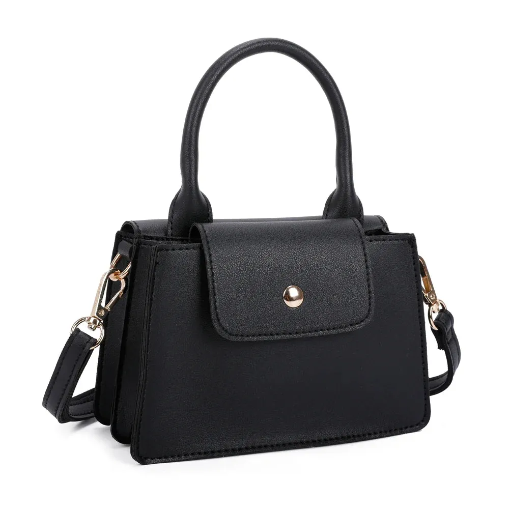 Gallantry Paris La Céleste sac à main noir rabat doré