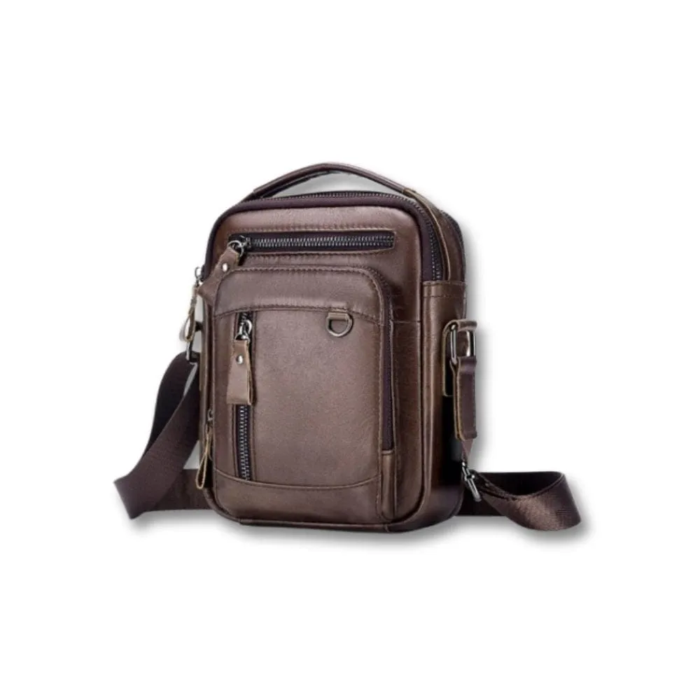 Maison Sacoches Nomade Sacoche cuir marron compacte