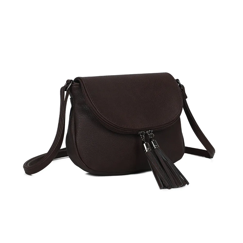 Gallantry La Mokaïa sac bandoulière coffee pompons