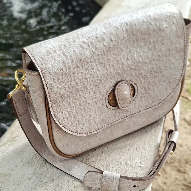 Atelier Anne R Opale sac cuir blanc argenté métallisé