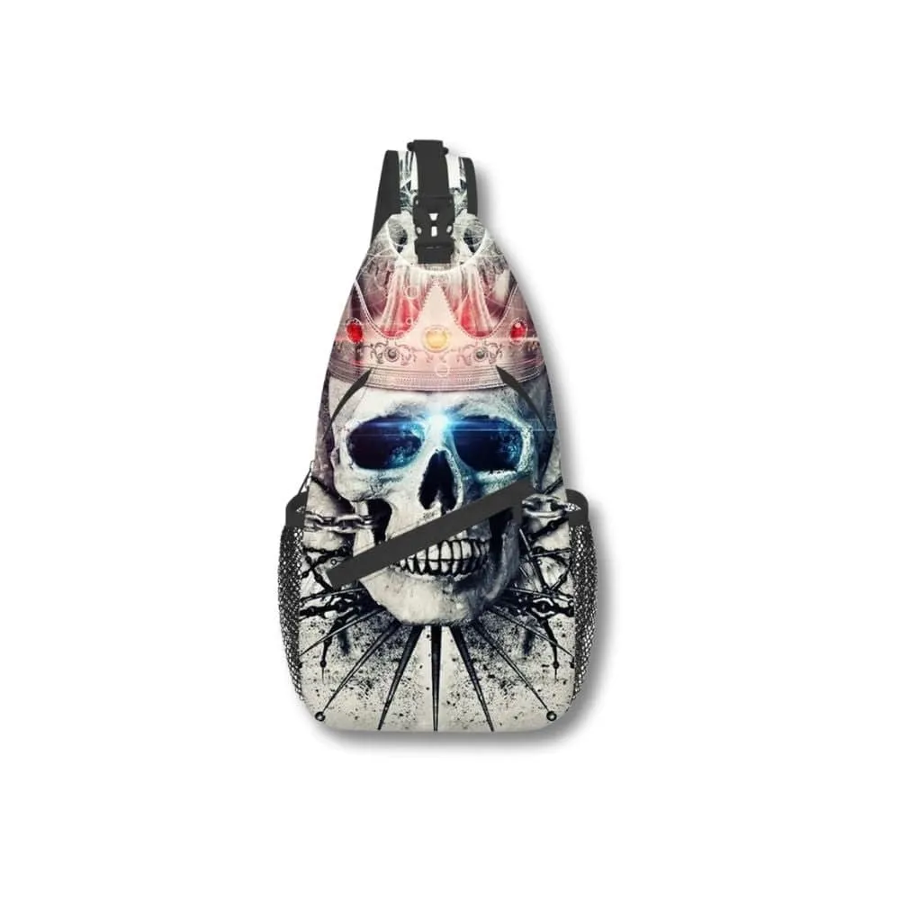 Maison Sacoches Skull sac bandoulière motif 7 tissu