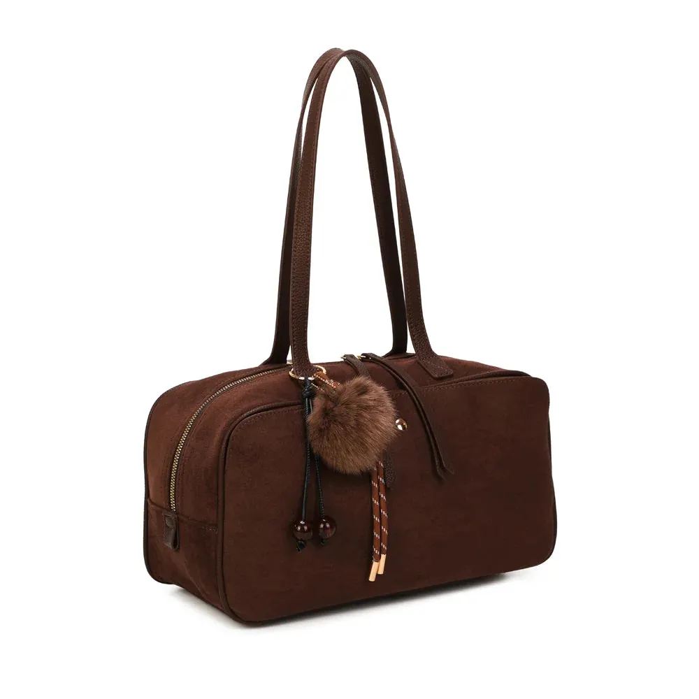 Gallantry Paris Ovalia sac à main épaule coffee suédine