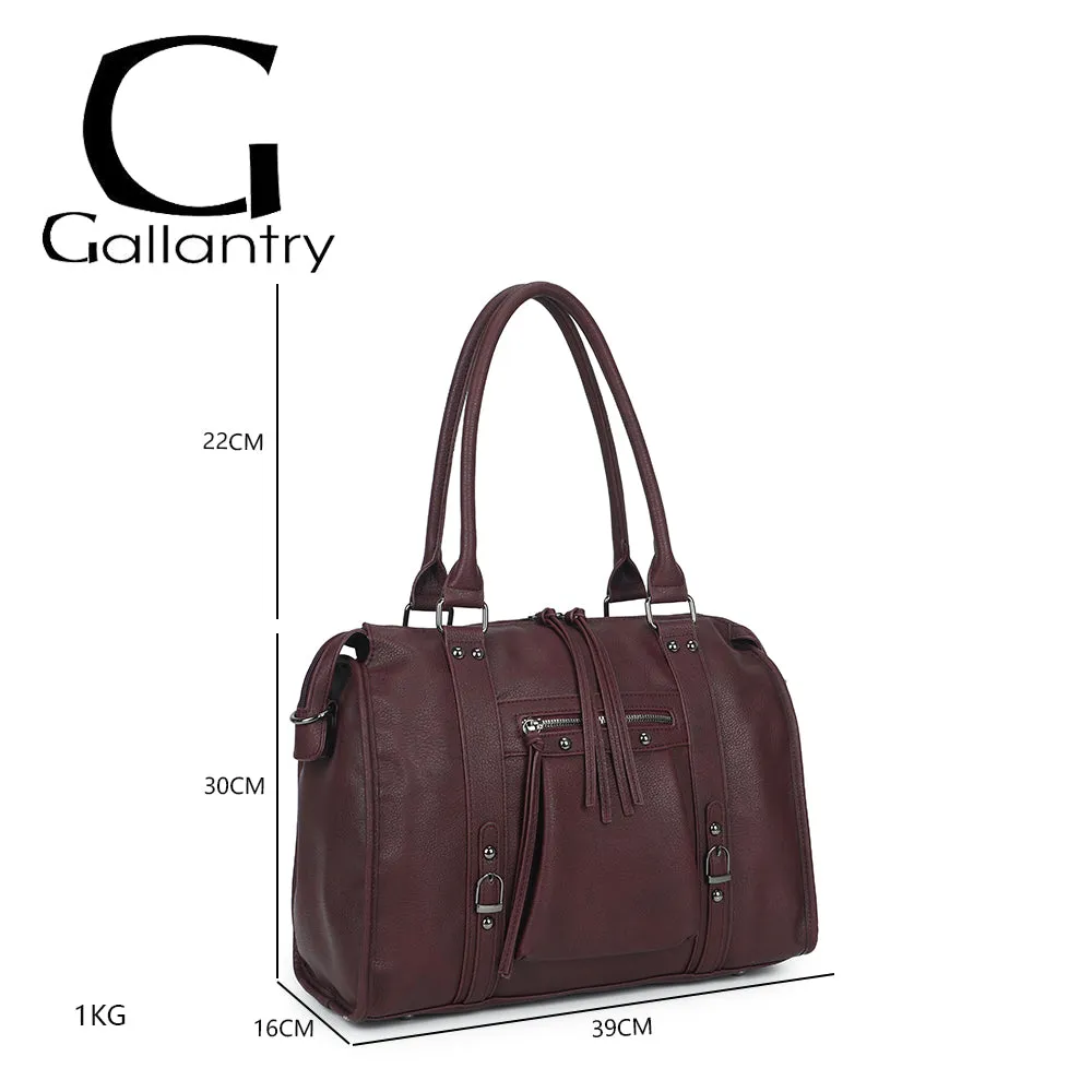 Gallantry Paris Skyla Grand Mat cabas bordeaux zippé