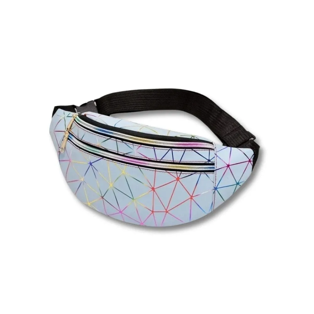 Maison Sacoches Prisma banane holographique argent