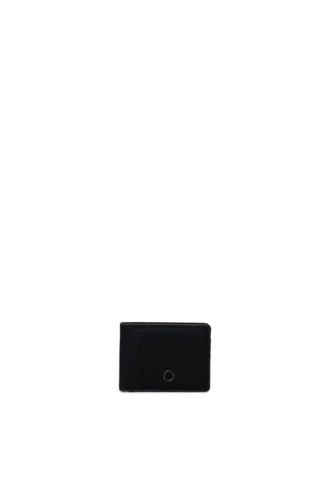 O bag agrifoglio noir portefeuille homme compact tissu