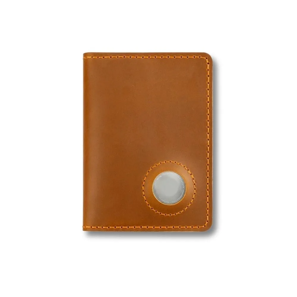 Maison Sacoches Line porte-cartes homme vert cuir AirTag