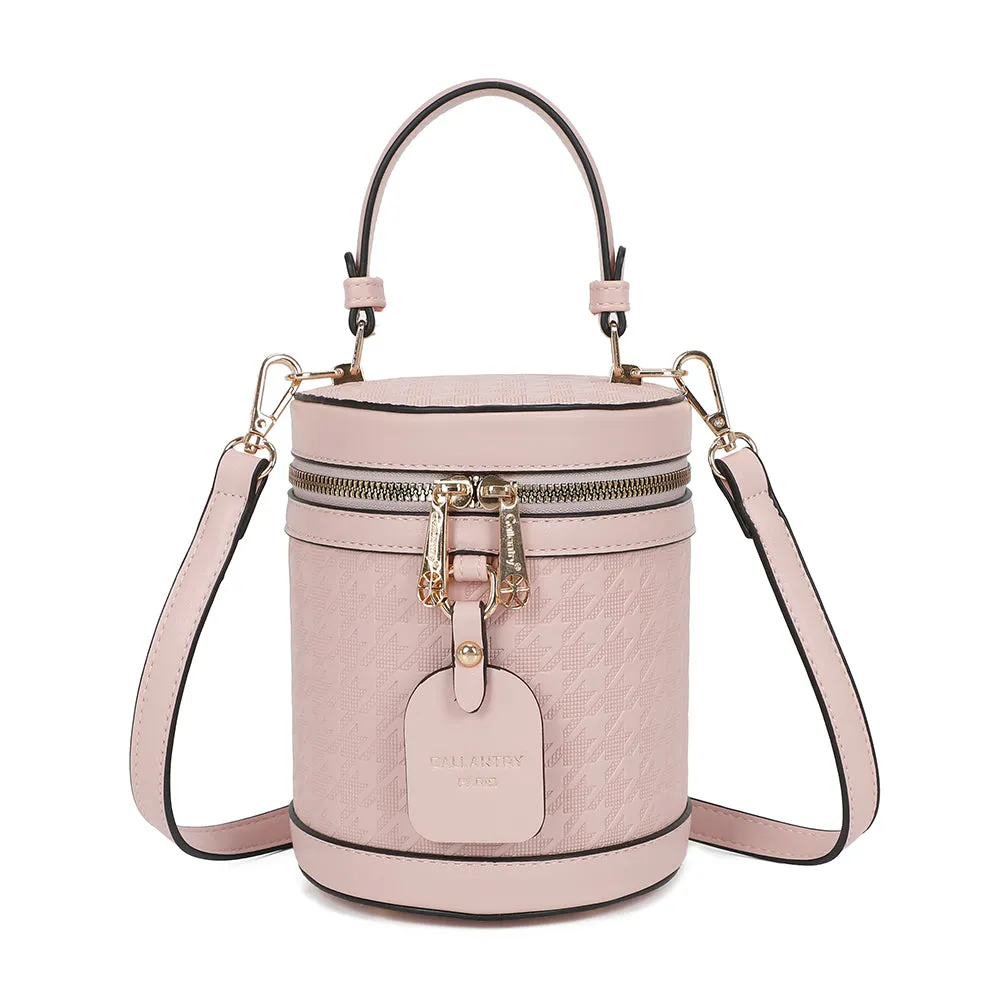 Gallantry Cylia petit sac cylindrique marron beige