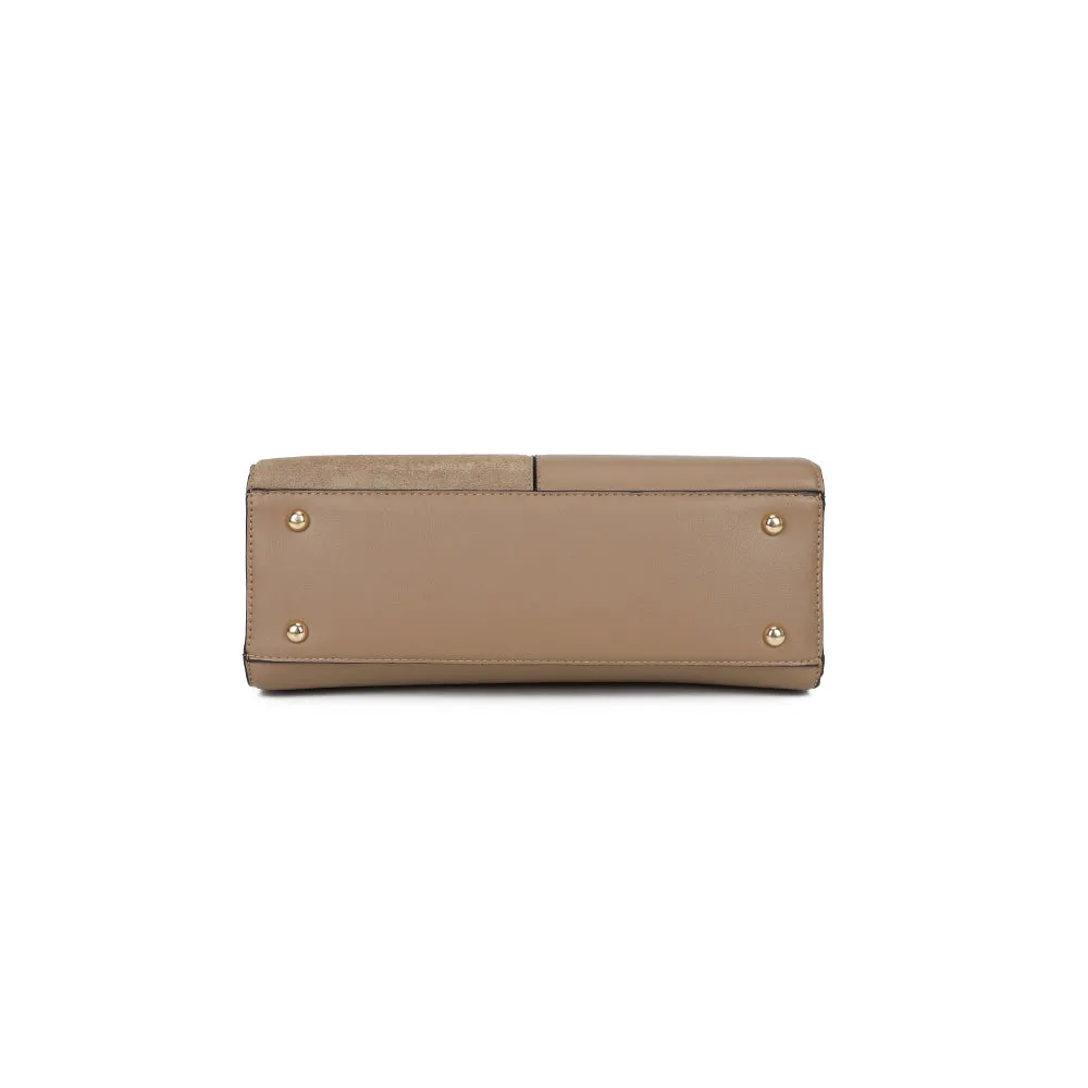 Gallantry Le Quadrille sac à main taupe géométrique