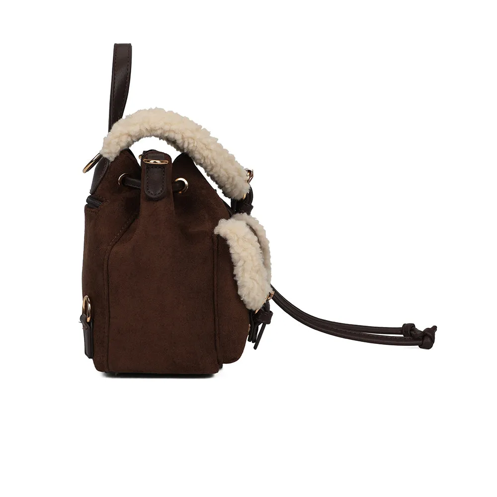Gallantry Paris Le Sherpa sac à main coffee effet mouton