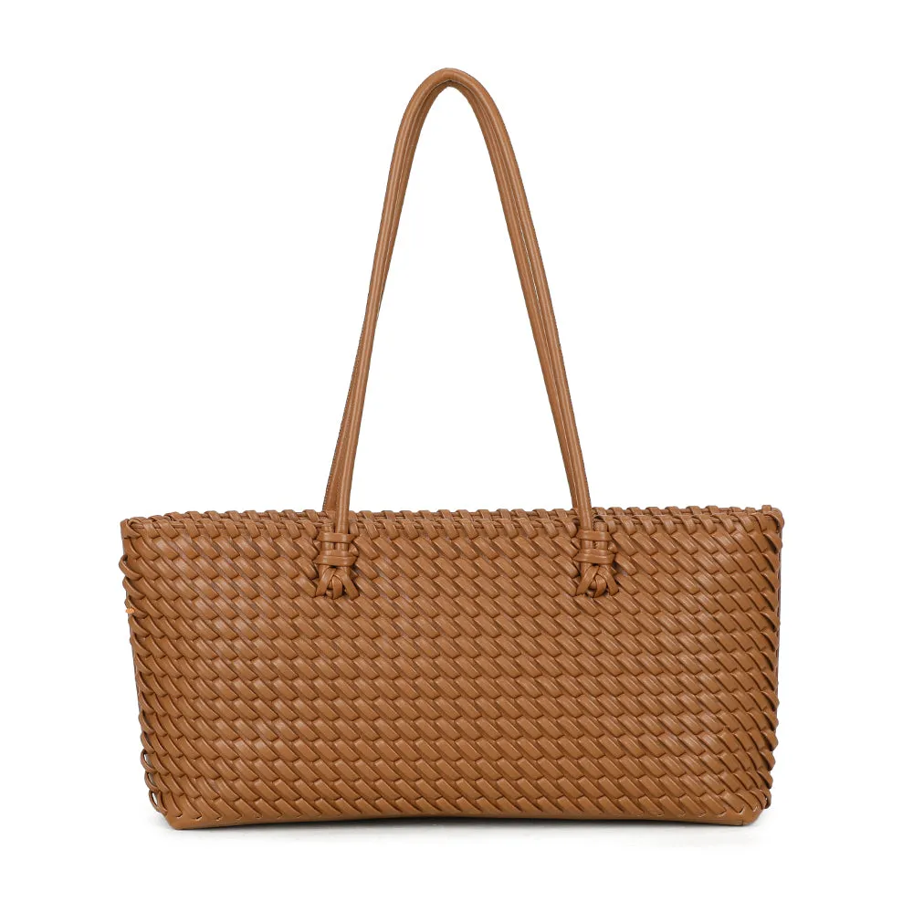 Gallantry Bréva sac cabas tressé noir zippé
