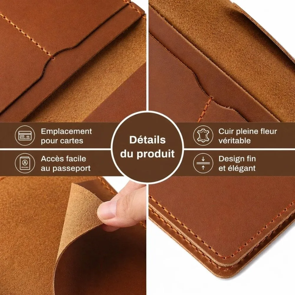 Maison Sacoches Line porte-cartes homme vert cuir AirTag