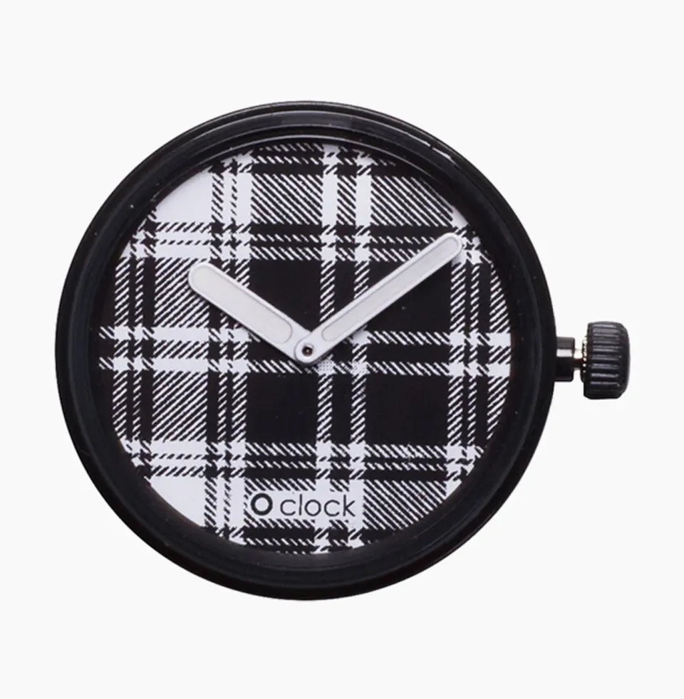 O bag mécanisme montre white tartan blanc