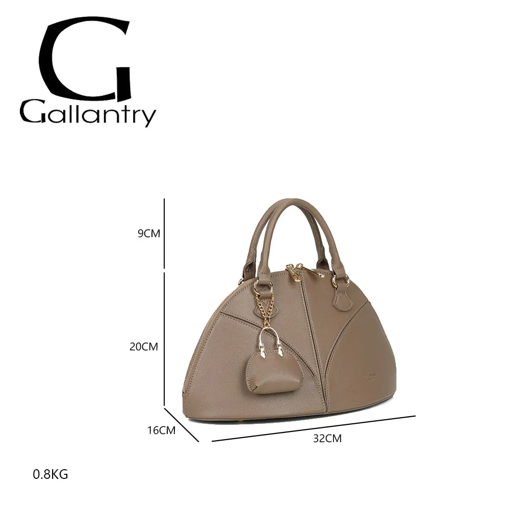 Gallantry Paris La Éminence sac dôme taupe saffiano doré