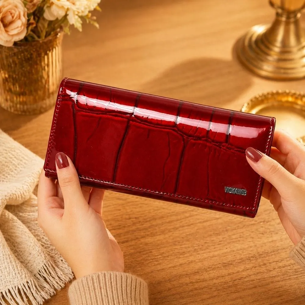 Maison Sacoches Avelia portefeuille cuir rouge