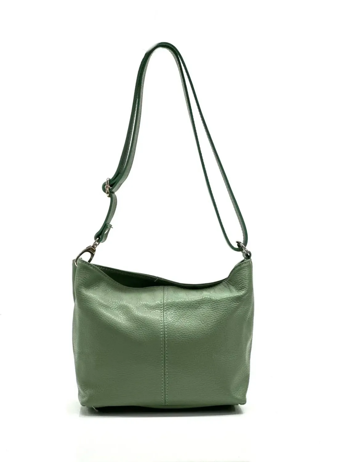 Hexagone Cuir Mini Alex sac bandoulière cuir Menthe 29 cm