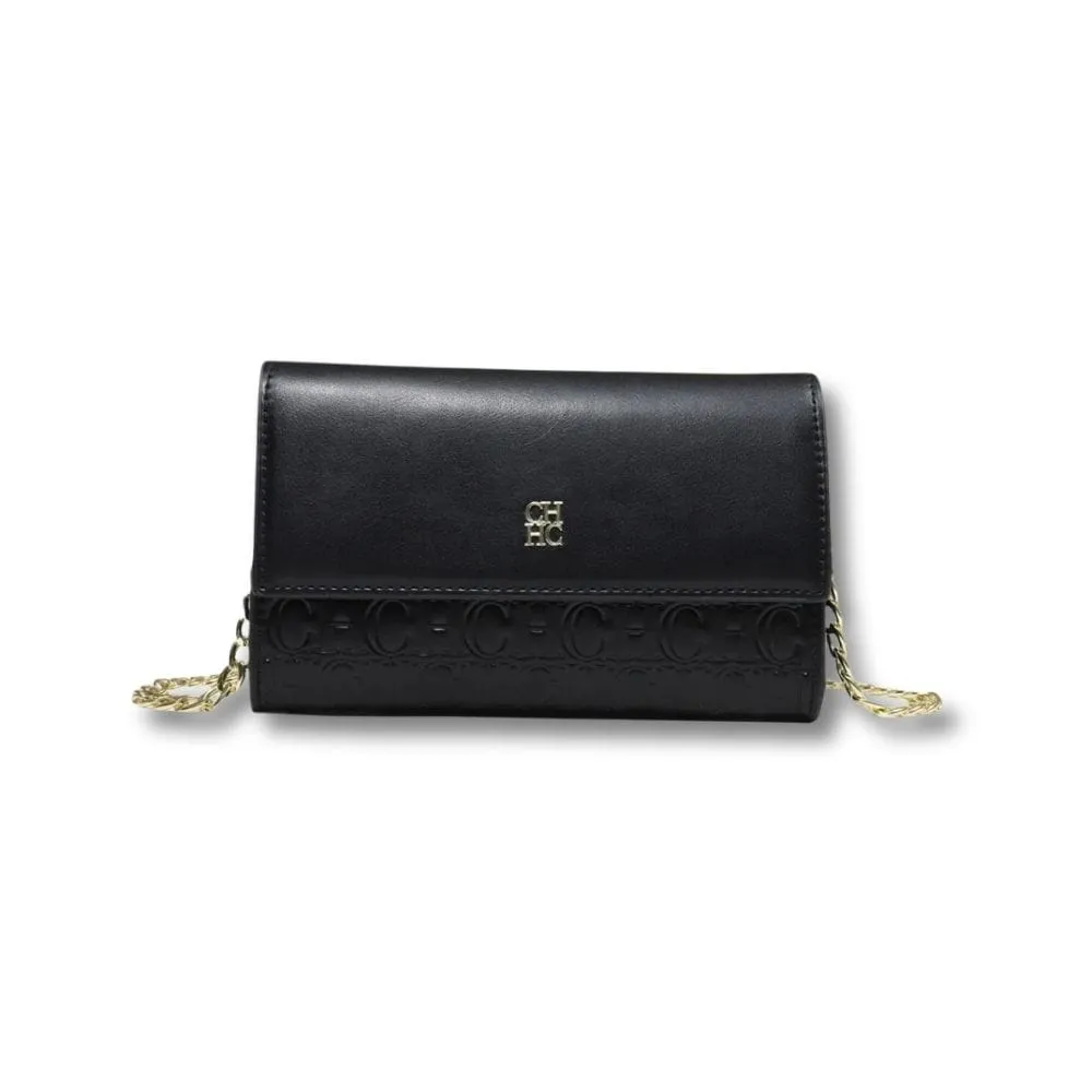 Maison Sacoches Mademoiselle Petit Sac Bandoulière Noir chaîne dorée