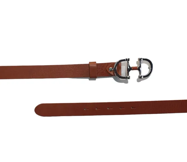 Hexagone Cuir Mors ceinture cuir Noir 90 cm