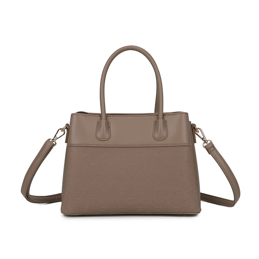Gallantry Paris Le Mélys sac à main taupe foncé cœurs