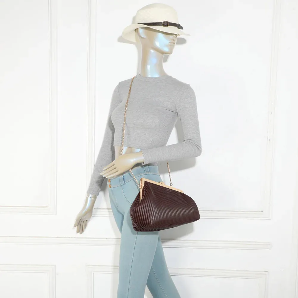 Gallantry Paris Philomène pochette coffee plissée