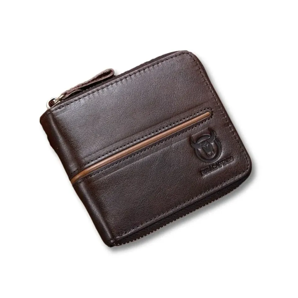 Maison Sacoches Classique porte-monnaie cuir café compact