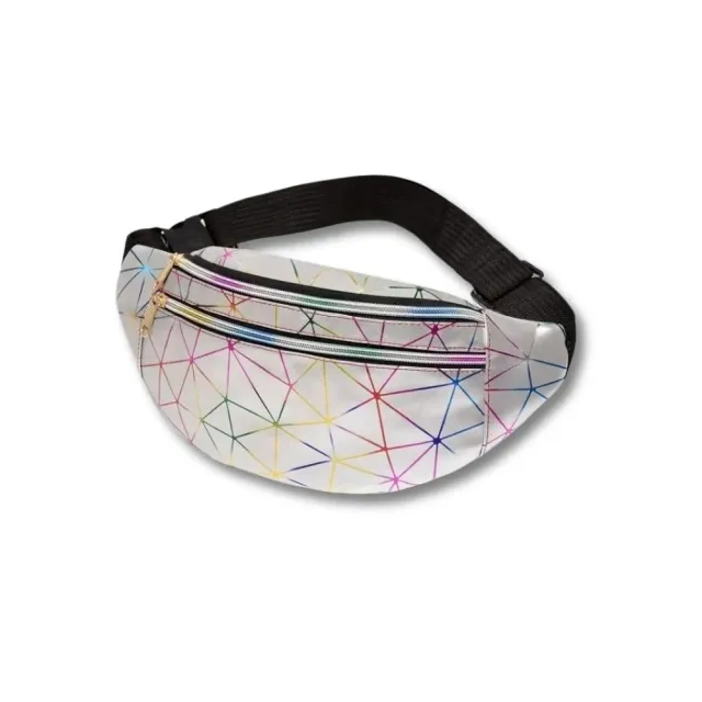 Maison Sacoches Prisma banane holographique argent