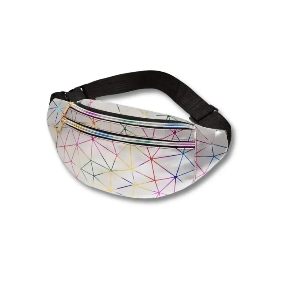 Maison Sacoches Prisma banane holographique argent