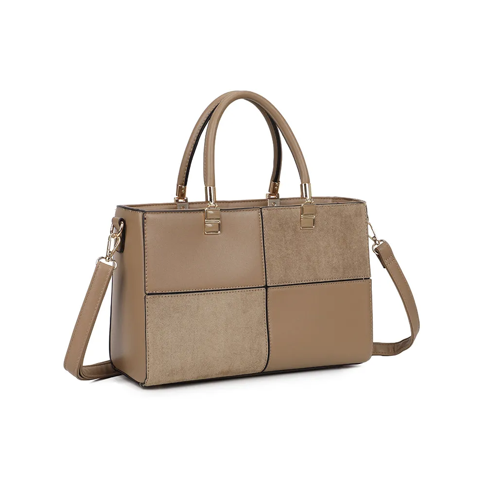 Gallantry Le Quadrille sac à main taupe géométrique