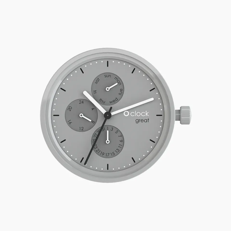O Clock Great cadran montre gris tone on tone