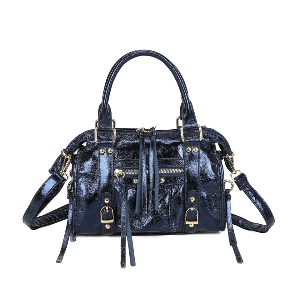 Gallantry Skyla Brillant sac à main bleu foncé métallisé