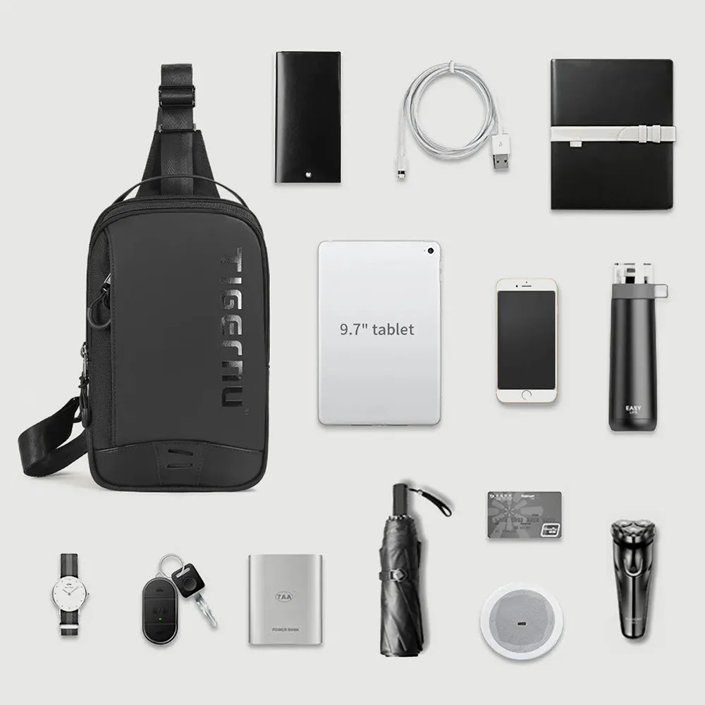Mon Sacoche Strap+ sac de poitrine noir 4,5L anti-vol