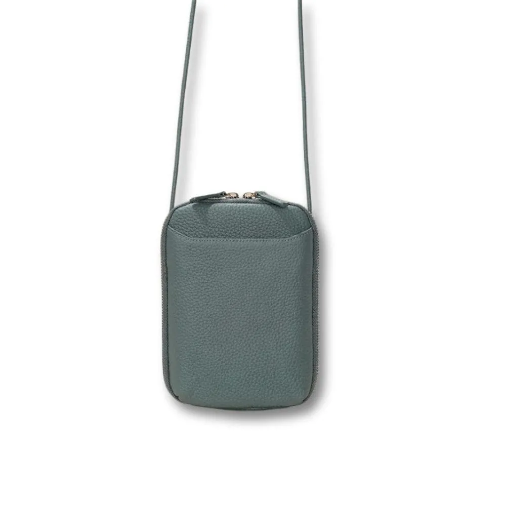 Maison Sacoches Danaé sacoche cuir gris rabat compacte