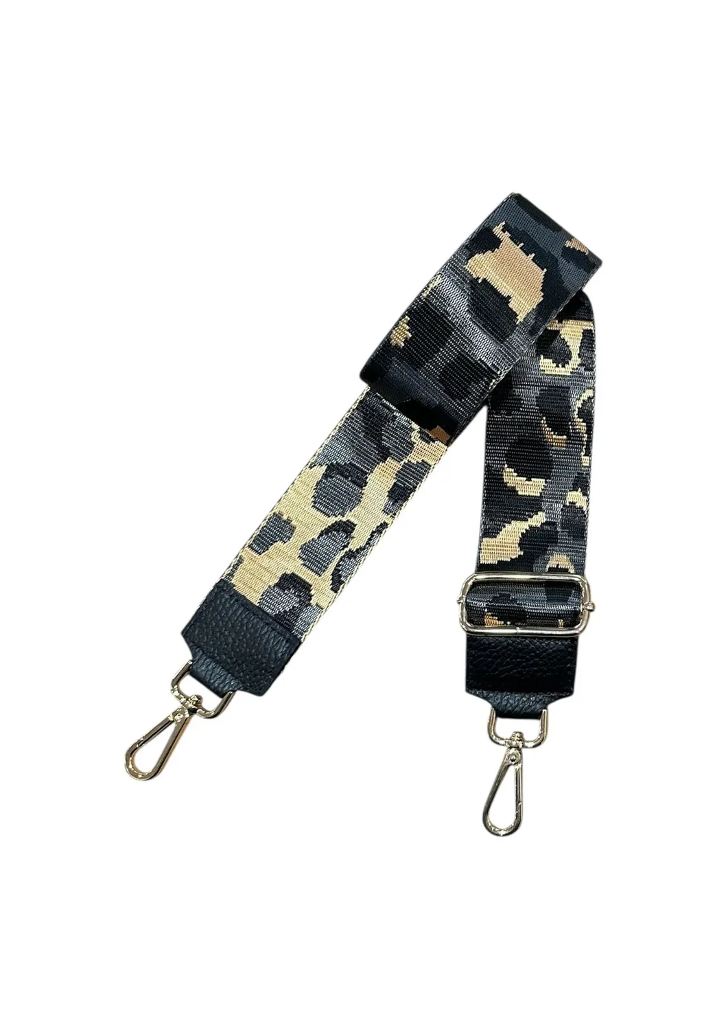 Hexagone Cuir Anse Léopard anse sac blanc doré