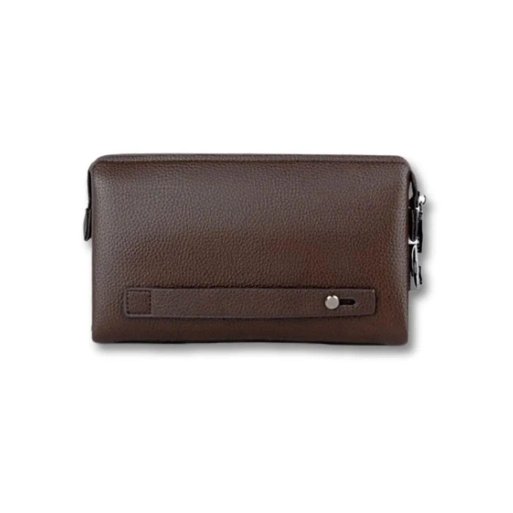 Maison Sacoches Vasco Pochette cuir marron 25 cm