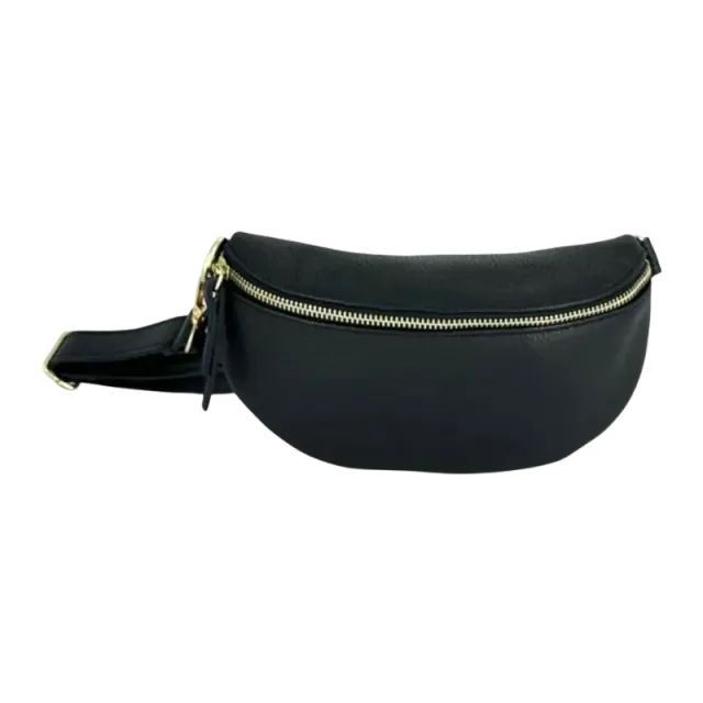 Hexagone Cuir Banane Small banane cuir noir